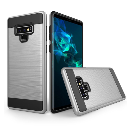 Samsung Galaxy Note9 Hajattu Pintainen Hybriidi Muovinen Takasuoja Kuori - Hopea
