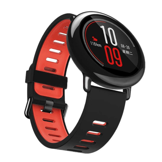 Universaali Xiaomi Huami Amazfit Vaihdettava Silikooni Kellon Ranneke - Musta/ Punainen