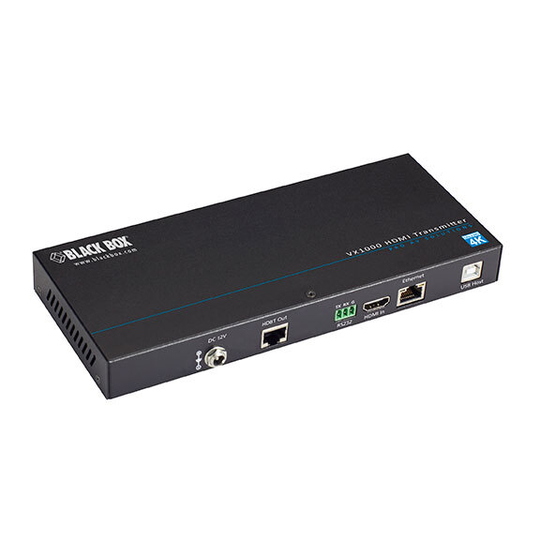 BLACK BOX VX1000 SERIES HDMI EXTENDER TRANSMITTER - 4K, HDBASET, USB