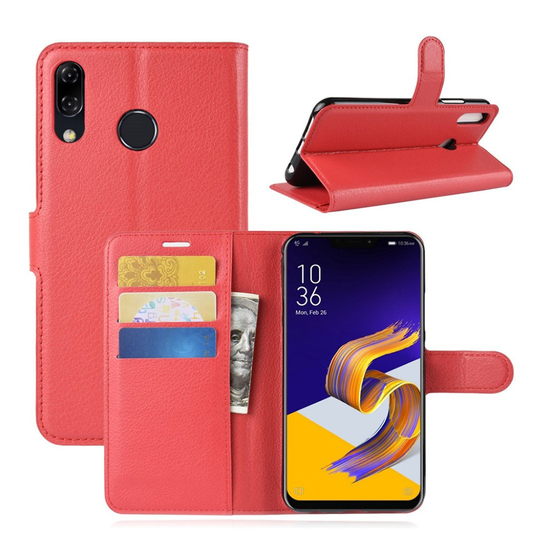 Asus ZenFone 5 (ZE620KL) Liitsihedelmän Jyväinen PU Nahkinen Lompakko Suojakotelo - Punainen
