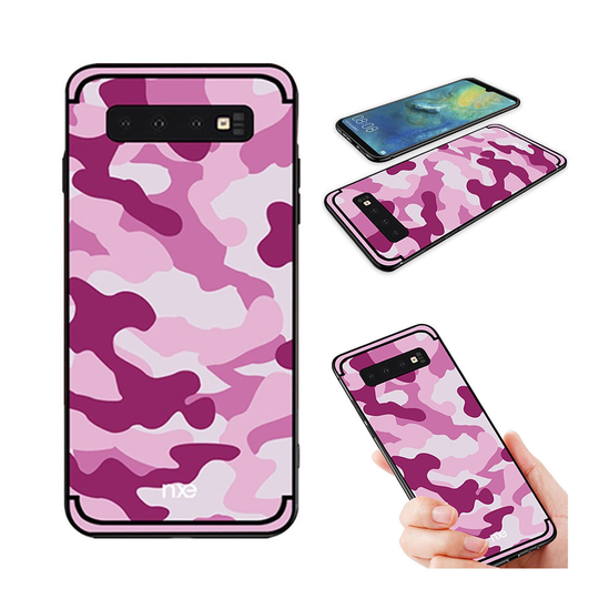 NXE Samsung Galaxy S10e camo-kuvioinen hybrid suojakotelo - Pinkki