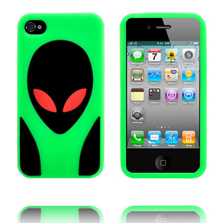 Alien Invasion (Vihreä) iPhone 4S Silikonikuori