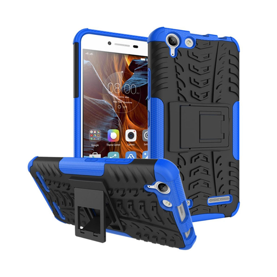 Lenovo K5 Kiinteä Kuori Standillä - Sininen