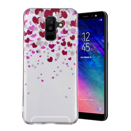 Samsung Galaxy A6 Plus TPU Muovi KuvallinenTakasupja Kuori - Ruusu Sydämet