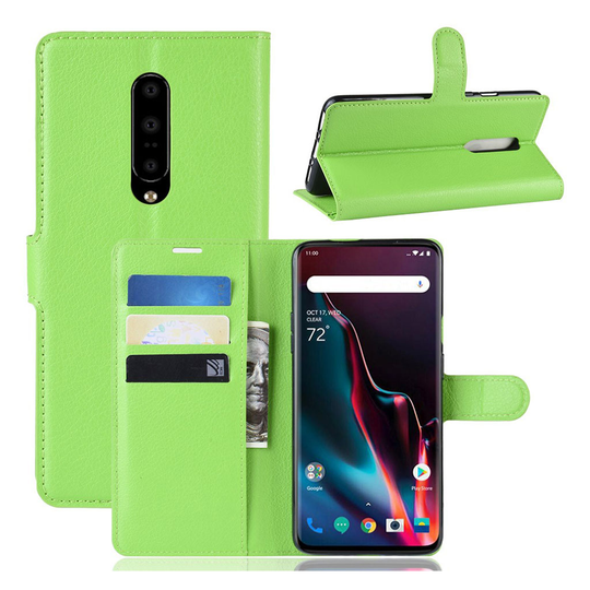 OnePlus 7 Pro litchi leather case - Green