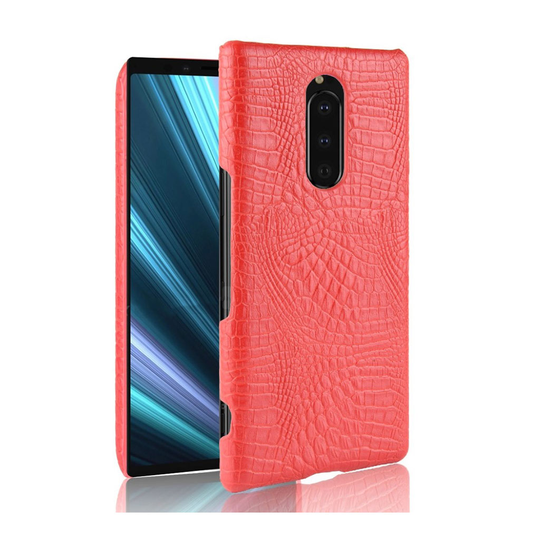 Sony Xperia XZ4 krokotiili pintainen nahkainen suojakotelo - Punainen