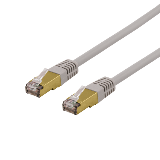 S/FTP Cat6a -laitekaapeli, 1,5 M, 500 MHz, Delta-sertifioitu, LSZH, Harmaa