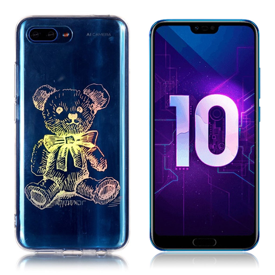 Huawei Honor 10 Laaseri IMD Kuviollinen Pehmeä Muovinen Takasuoja Kuori - Nalle