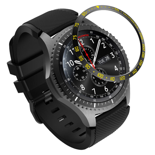 Samsung Gear S3 Frontier durable metal watch frame - Black / Yellow