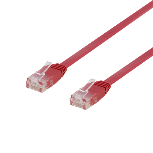 Laitekaapeli, U/UTP Cat6, Litteä, 2 M, 250 MHz, Punainen