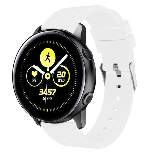 Samsung Galaxy Watch Active stripe silicone watch band - White