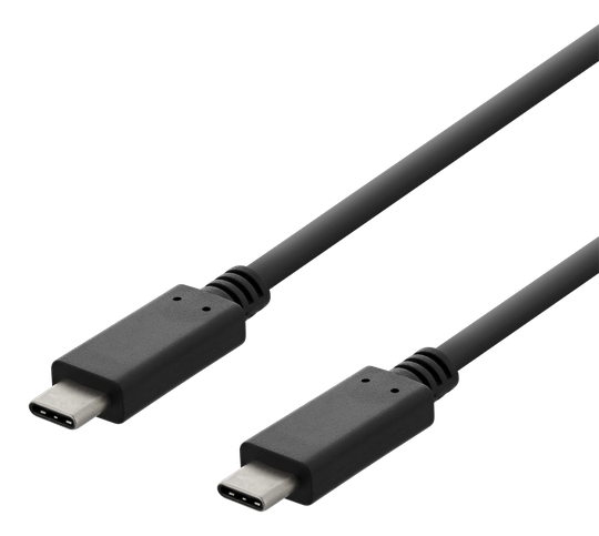 USB 2.0 -latauskaapeli, USB-C - USB-C, 3 A, 1 M, Musta