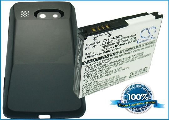 HTC Surround 7 Surround T8788 Mondrian PD26100 Extended Battery with Back Cover yhteensopiva akku - 2400 mAh
