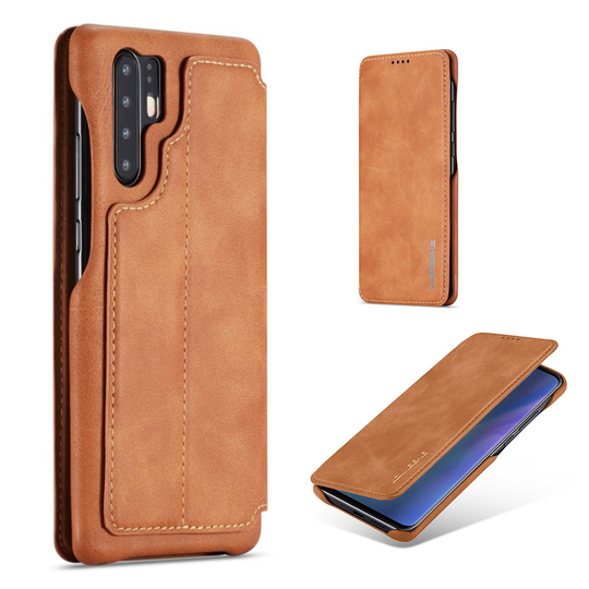 LC.IMEEKE Huawei P30 Pro retro nahkainen suojakotelo - Ruskea