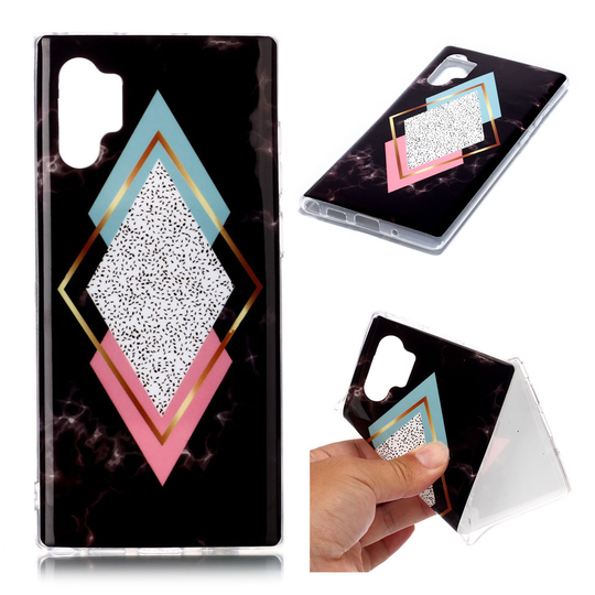 Marble Samsung Galaxy Note 10 Pro kuoret - Timantti Sininen / Ruusu Marmori