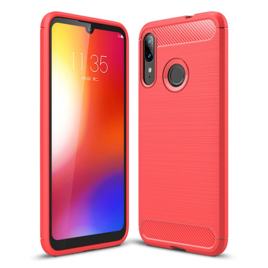Carbon Flex Motorola Moto E6 Plus kuoret - Punainen