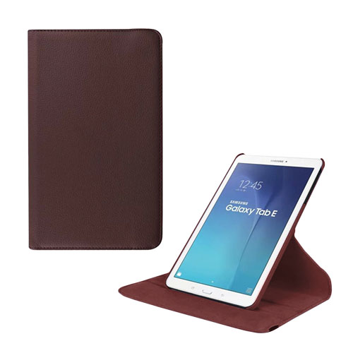 Jessen Samsung Galaxy Tab E 9.6 Nahkakotelo Kääntyvällä Standillä - Ruskea