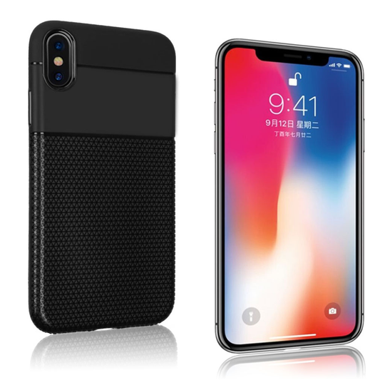 iPhone 9 Plus Liukumaton Pehmeä Muovinen Taksuoja Kuori - Musta
