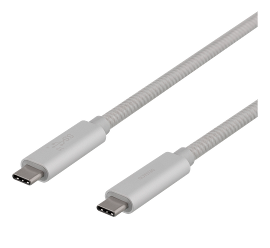 USB-C SuperSpeed -kaapeli, 0,5 M, USB 3.1 Gen 1, 10 Gbps, 100 W, Hopea