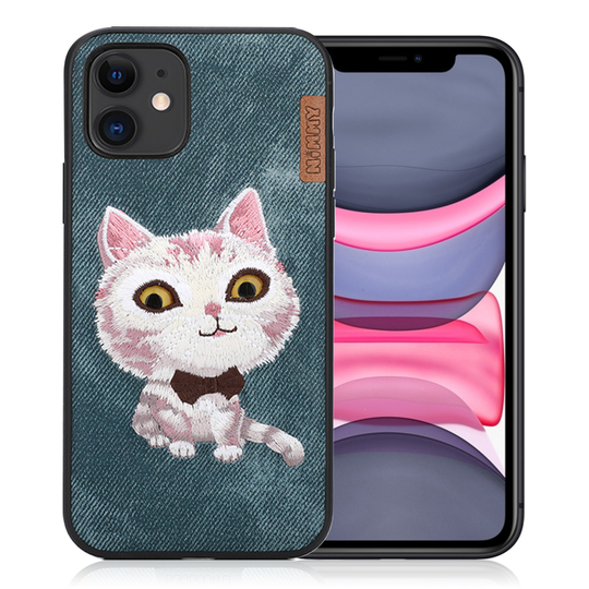 Nimmy Big Eyes iPhone 11 Embroidered Cover - Blue
