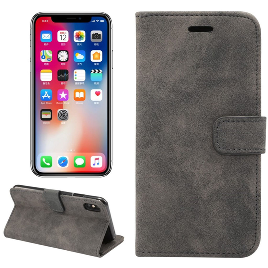 iPhone 9 Plus Retro Tyylinen Synteetti Nahkainen Lompakko Suojakotelo magneetti Lukolla - Musta