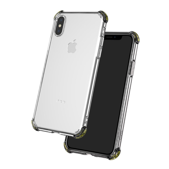 iPhone Xs Max HOCO liukuestoinen silikooni muovinen suojakuori turvatyynyillä - Transparentti