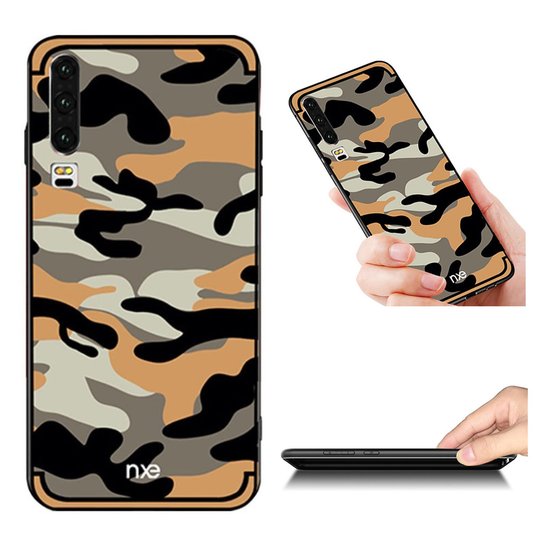 NXE Huawei P30 camo-kuvioinen suojakotelo - Keltainen