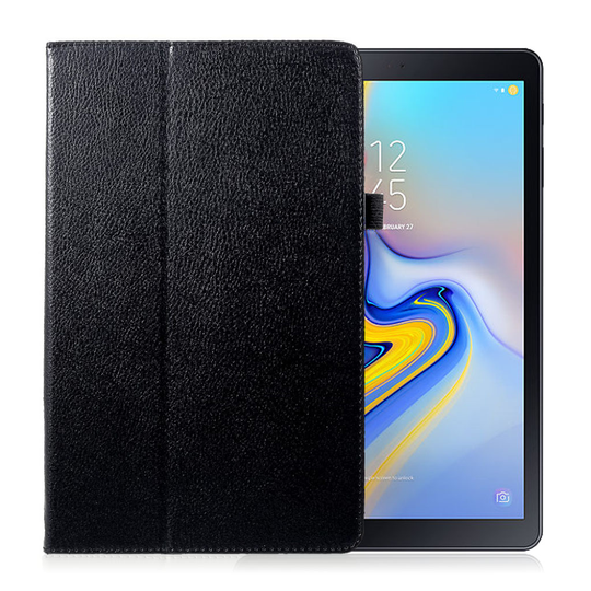 Samsung Galaxy Tab A 10.5 Taivutettava Tabletti Suojakuori Synteetti Nahasta - Musta