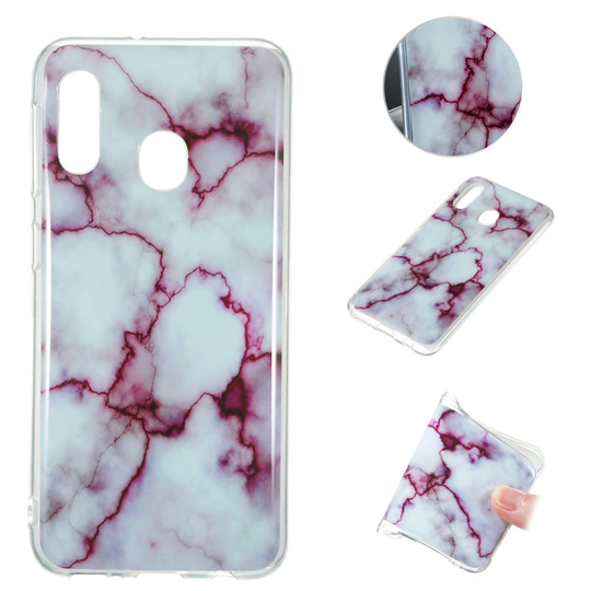 Marble Samsung Galaxy A20e kuoret - Ruusu / valkoinen
