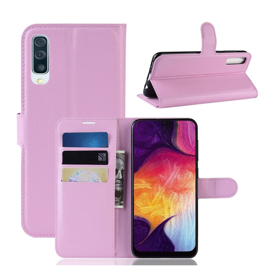Samsung Galaxy A50 litsi nahkainen suojakotelo - Pinkki