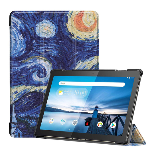 Lenovo Tab M10 tri-fold pattern leather case - Starry Sky