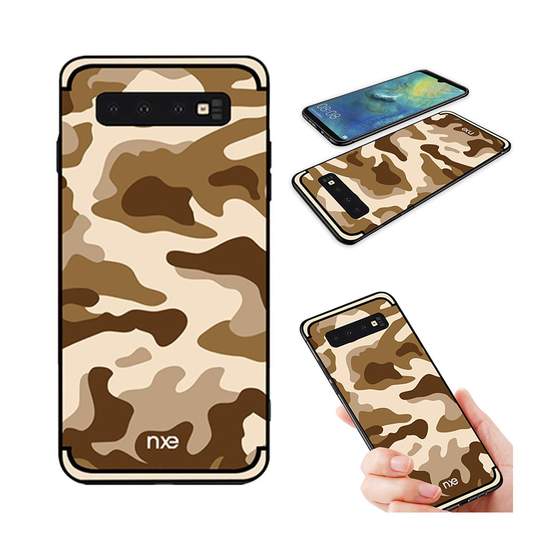 NXE Samsung Galaxy S10e camo-kuvioinen hybrid suojakotelo - Ruskea
