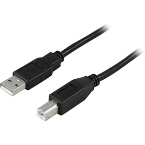 USB 2.0 -kaapeli, Type A Uros - Type B Uros, 1 M, Musta