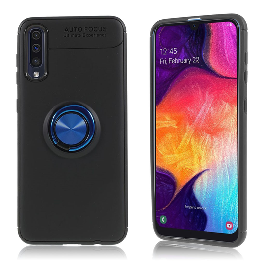 Samsung Galaxy A50 rengaspidike suojakotelo - Musta / Sininen