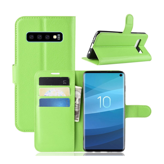 Samsung Galaxy S10 litsi nahkainen flip Suojakotelo - Vihreä