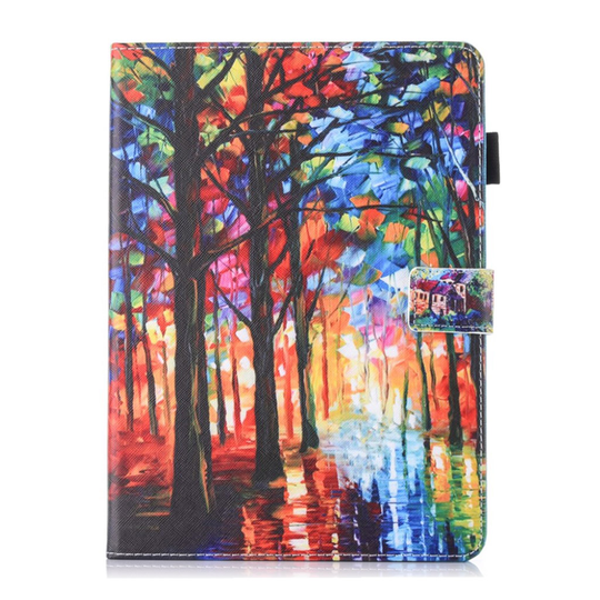 iPad (2018) kuvioitu suojakotelo - Värikäs metsä