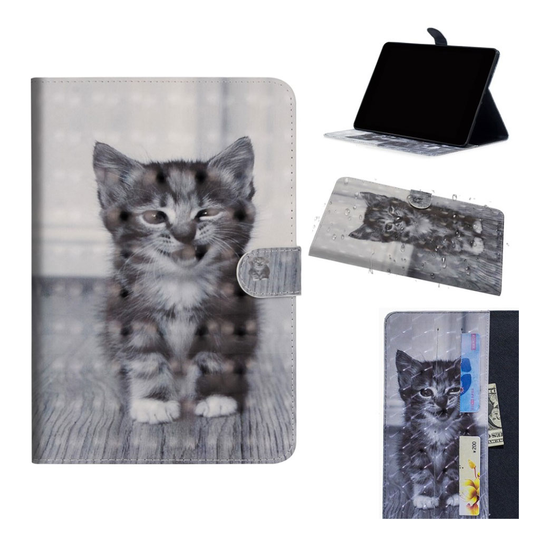Samsung Galaxy Tab A 10.1 (2019) light spot décor leather case - Cat