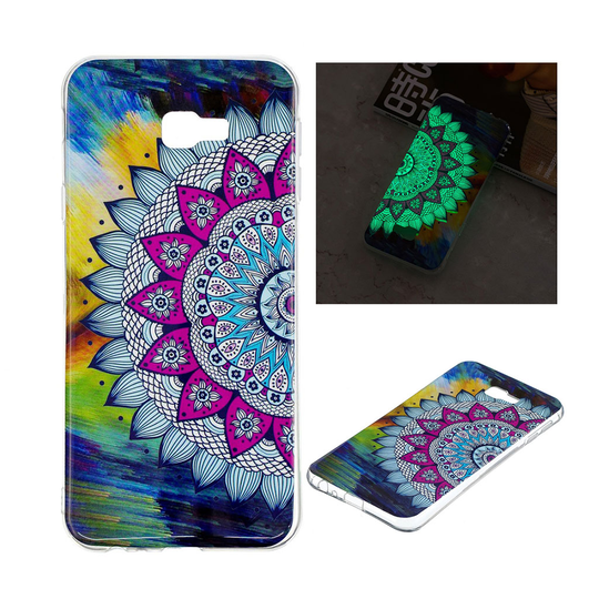 Samsung Galaxy J4 Plus (2018) upea kuviollinen silikooni muovinen takasuoja kuori - Mandala Kukka