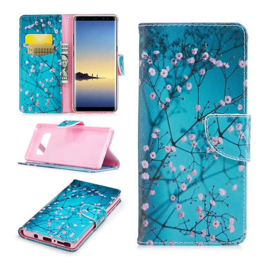 Samsung Galaxy Note 8 design nahkakotelo - Kukkiva puu