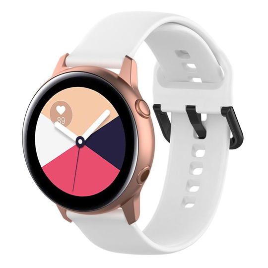 Samsung Galaxy Watch Active durable silicone watch band - White