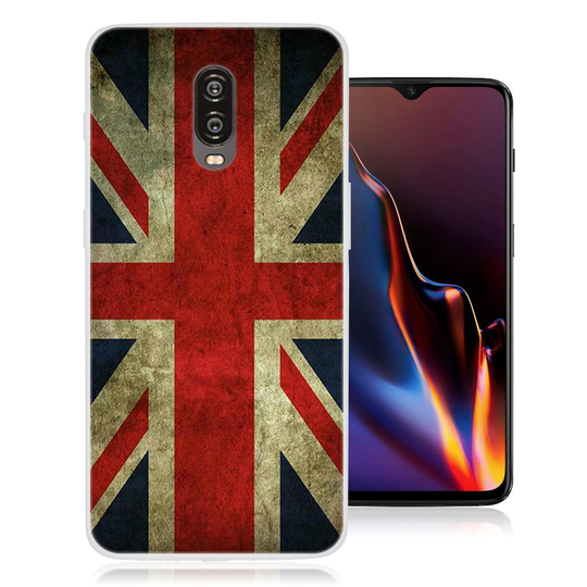 OnePlus 6T kuviollinen silikooni muovinen takasuoja kuori - UK Lippu