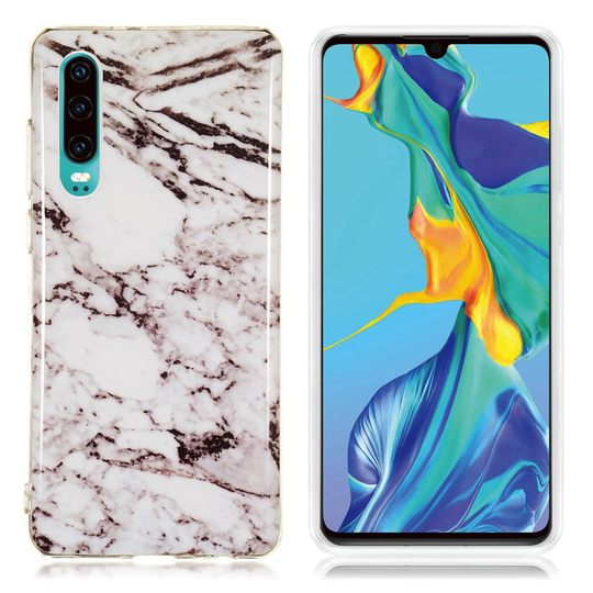 Huawei P30 marmori kuosinen joustava suojakotelo - Malli J