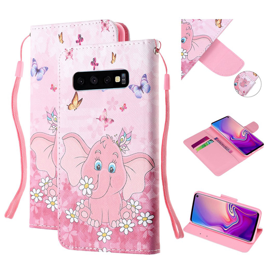 Samsung Galaxy S10 patterned leather case - Elephant and Flower