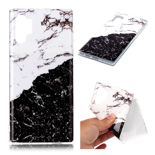 Marble Samsung Galaxy Note 10 Pro kuoret - Valkoinen / musta marmori