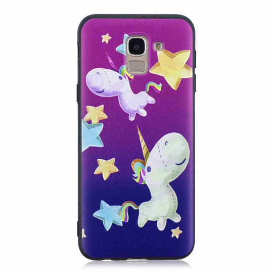 Samsung Galaxy J6 (2018) Kohokuviollinen joustava silikooni muovinen takasuoja kuori - Yksisarviset