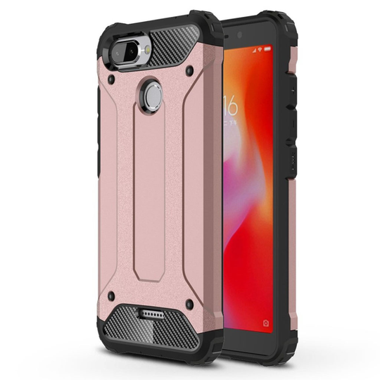 Xiaomi Redmi 6 Kilpi kova hybriidi muovinen takasuoja kuori - Ruusu Kulta