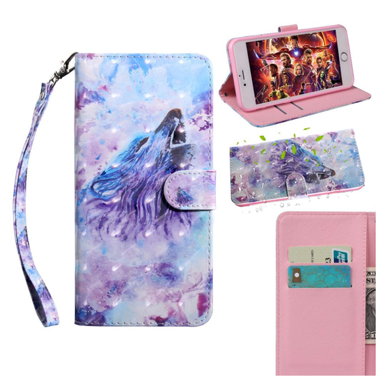 Huawei P30 Lite pattern leather case - Howling Wolf