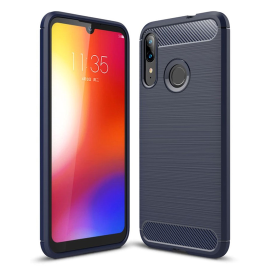Carbon Flex Motorola Moto E6 Plus kuoret - Laivastonsininen
