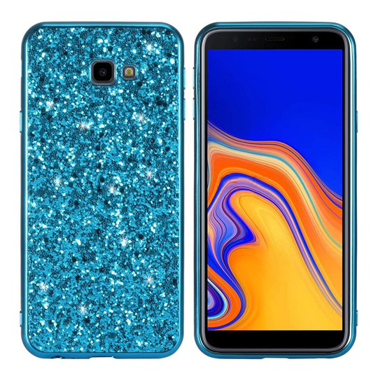 Glitter Samsung Galaxy J4 Plus (2018) kuoret - Sininen