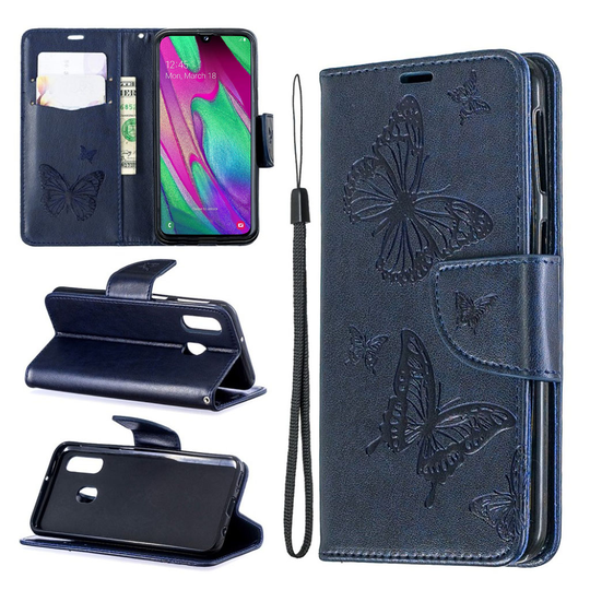 Butterfly Samsung Galaxy A40 kotelot - Sininen